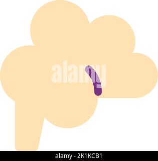 Icona ui a colori Brain flat Illustrazione Vettoriale