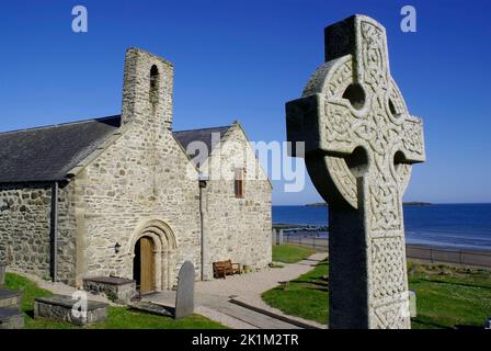 Chiesa di Saint Hywywen, Aberdaron, Penisola di Lleyn, Galles del Nord, Foto Stock