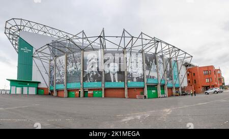 Celtic Park Stadium, sede dei Celtic. Situato nella zona Parkhead di Glasgow, è il più grande stadio di calcio della Scozia Foto Stock