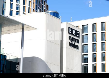 Cardiff Wales - il nuovo quartier generale della BBC Cymru Wales (radio e TV) nel centro di Cardiff visto nel 2022 Foto Stock