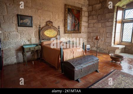 Camera di Caterina di Braganza al Palazzo dei Duchi di Braganza interno - Guimaraes, Portogallo Foto Stock