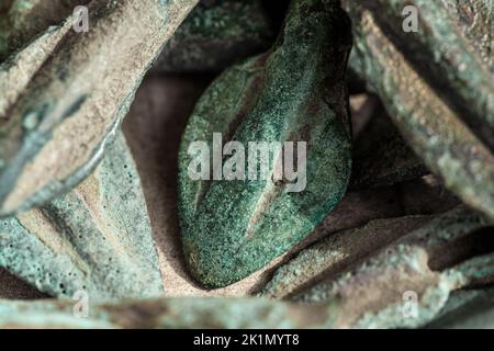 Armi antiche . Punte di freccia in bronzo scitese. Età del bronzo Foto Stock