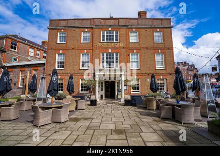The Crown Hotel Bar & Restaurant, Blandford Forum, Dorset, Inghilterra, Regno Unito Foto Stock