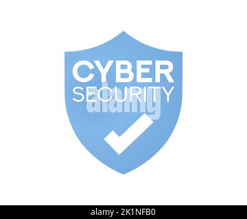 Design del logo Cyber Security Concept. Protezione schermo, protezione astratta tecnologia digitale background. Meccanismo di protezione e vettore di privacy del sistema. Illustrazione Vettoriale