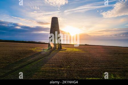 Alba su Daymark da un drone, Kingswear, Devon, Inghilterra, Europa Foto Stock