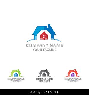 Home logo icona vettoriale illustrazione disegno template.EPS 10 Illustrazione Vettoriale