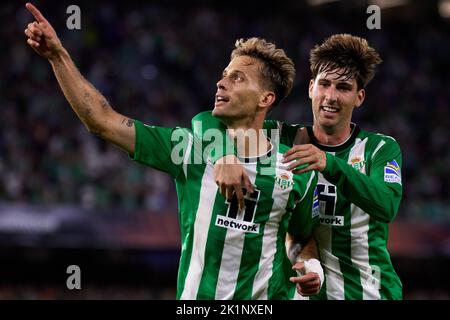 Siviglia, Siviglia, Spagna. 15th Set, 2022. Sergio Canales di Real Betis festeggia un gol durante la partita di tappa del Gruppo C della UEFA Europa League tra Real Betis e Ludogorets Razgrad allo stadio Benito Villamarin il 15 settembre 2022 a Siviglia, Spagna. (Credit Image: © Jose Luis Contreras/DAX via ZUMA Press Wire) Foto Stock