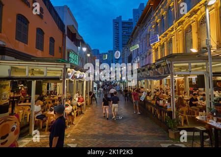 Chinatown di Singapore di notte Foto Stock