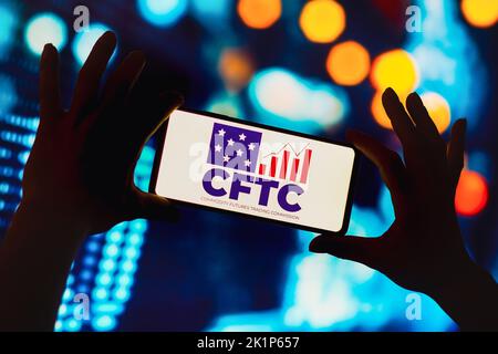 Brasile. 19th Set, 2022. In questa foto, il logo Commodity Futures Trading Commission (CFTC) visualizzato su uno smartphone. Credit: SOPA Images Limited/Alamy Live News Foto Stock