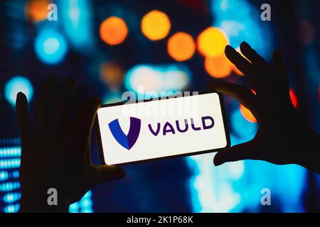 Brasile. 19th Set, 2022. In questa immagine, il logo Vauld visualizzato sullo smartphone. Credit: SOPA Images Limited/Alamy Live News Foto Stock