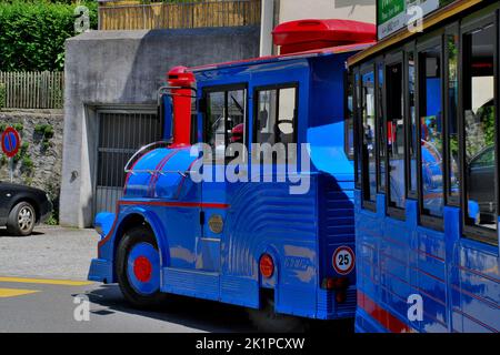 Treno turistico per visite turistiche della città, Vaduz, Liechtenstein, Europa Foto Stock