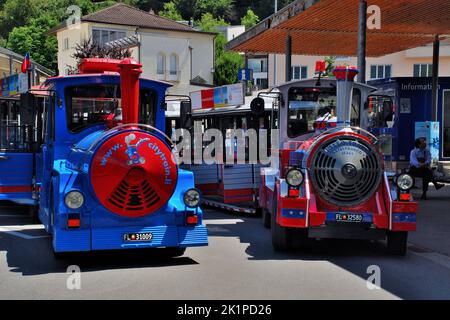 Treno turistico per visite turistiche della città, Vaduz, Liechtenstein, Europa Foto Stock