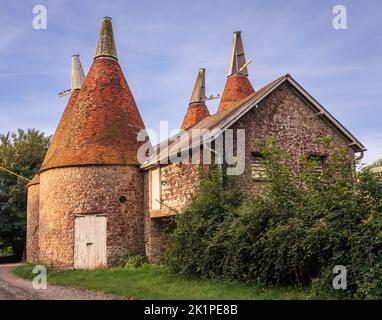 Ightham tote oast casa colonica nella campagna del Kent sud-est Inghilterra Regno Unito Foto Stock