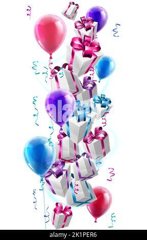 Palloncini e regali 2022 A3 Illustrazione Vettoriale
