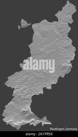 Mappa topografica di REUTLINGEN, GERMANIA Illustrazione Vettoriale