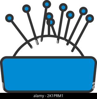 Icona perno cuscino. Contorno grassetto modificabile con disegno di riempimento a colori. Illustrazione vettoriale. Illustrazione Vettoriale