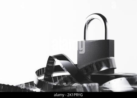 Noleggio film vietato. Blocco degli annunci. Film vietato. Foto Stock