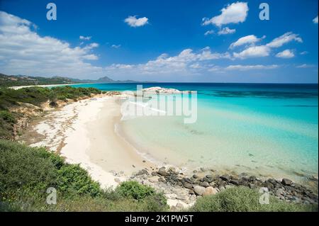 Costa Rei, lo scoglio di Peppino, Muravera Castiadas, Provincia di Cagliari, Sardegna, Italia, Europa Foto Stock