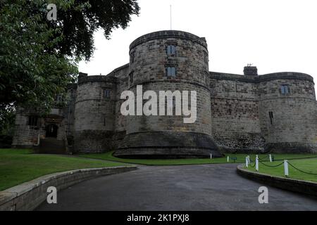 Skipton Castle, un castello medievale di Skipton, North Yorkshire, Inghilterra, Regno Unito Foto Stock