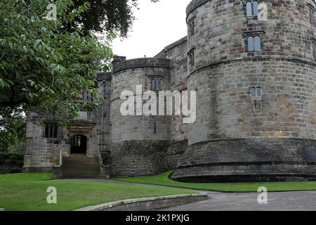 Skipton Castle, un castello medievale di Skipton, North Yorkshire, Inghilterra, Regno Unito Foto Stock