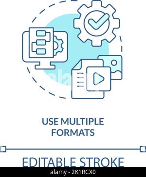 Utilizzare più formati icona del concetto turchese Illustrazione Vettoriale