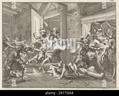 Omicidio dei Cavalieri Templari a Zierikzee, 1312. Museo: COLLEZIONE PRIVATA. Autore: CASPAR LUYKEN. Foto Stock