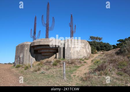 ww2 bunker a saint-brévin-les-pins in francia Foto Stock