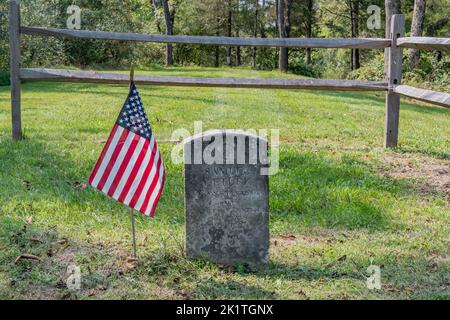 La tomba di Samuel DeTurk, Daniel Boone Homestead, Pennsylvania USA, Birdsboro, Pennsylvania Foto Stock