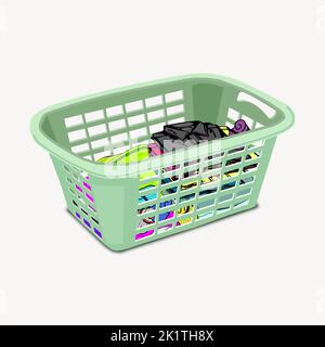 Vettore di illustrazione dell'elemento collage del cestello dei vestiti. Illustrazione Vettoriale