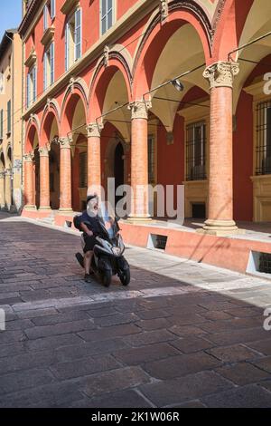 Strada maggiore Bologna Italia Foto Stock