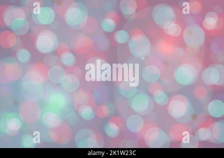 Sfondo tonalità pastello gioiello di macchie di luce bokeh in splendidi colori di sfumature di blu, verde, rosa, viola e molto altro. Foto di sfondo astratta Foto Stock