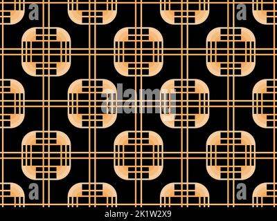 Motivo geometrico senza cuciture in stile art deco. Linee dorate, stile lineare vintage. Progetta un modello per sfondi, banner, poster e adver Illustrazione Vettoriale