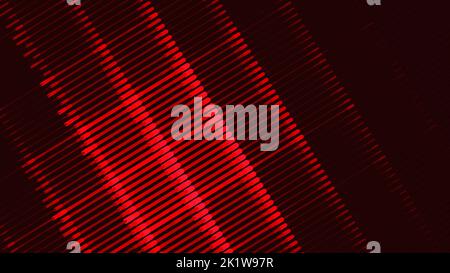 Sfondo tecnico astratto con linee diagonali rosse su un nero. Motivo grafico vettoriale con effetto mezzitoni Illustrazione Vettoriale