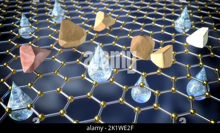 Filtro acqua grafene, illustrazione concettuale Foto Stock