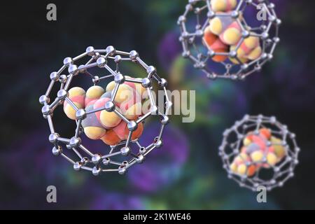 Nanoparticelle nella somministrazione di farmaci, illustrazione concettuale Foto Stock