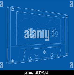 Nastro a cassetta. Rappresentazione vettoriale di 3D Illustrazione Vettoriale