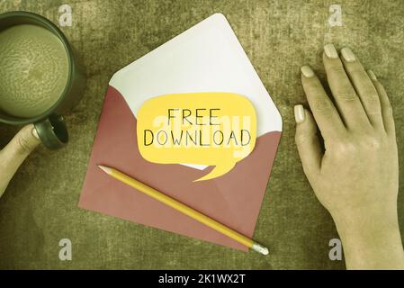 Scrittura a mano segno Free Download. Panoramica aziendale chiave in transfigura Inizializza immagini wireless Freebies Foto Stock