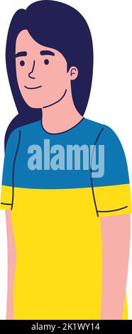 donna che indossa una camicia ucraina Illustrazione Vettoriale