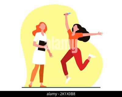 immagine composita yelow sfondo medico felice ragazza Illustrazione Vettoriale