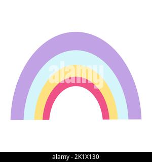 Groovy arcobaleno, pop girly adesivo in stile retrò 60s 70s. Illustrazione vettoriale di adesivi cartoni animati, nostalgia 1980 1990 . Illustrazione Vettoriale