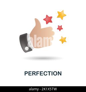 Icona della perfezione. 3d illustrazione dalla raccolta di abilità cognitive. Creative Perfection 3D icona per web design, modelli, infografiche e altro ancora Illustrazione Vettoriale