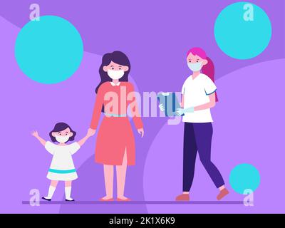 immagine composita primo sfondo medico madre bambino Illustrazione Vettoriale