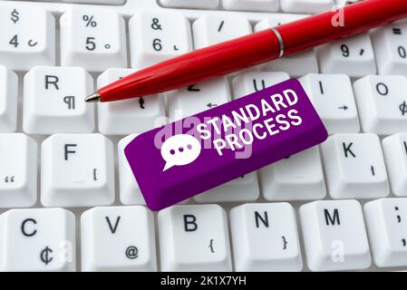 Visualizzazione concettuale regole di elaborazione standard realizzate per essere abbinate alla qualità finale del prodotto. Regole per la vetrina aziendale da abbinare al prodotto finale Foto Stock