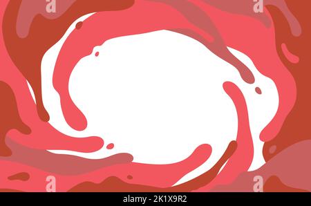 Gli spruzzi di colore rosso in un vortice, blot sono stati isolati su sfondo bianco. Vettore sfondo splash. Illustrazione Vettoriale