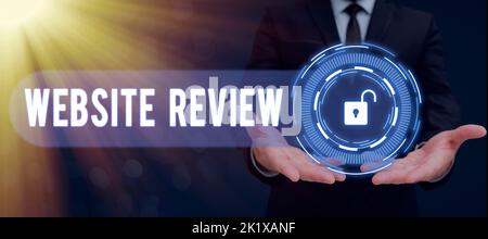 Segno che mostra WebReviewReviewReviewReviews che possono essere pubblicati su imprese e servizi. Foto concettuale Recensioni che possono essere pubblicati sulle imprese Foto Stock