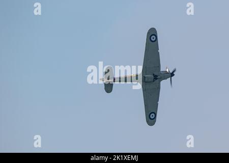 RAF Battle of Britain Memorial Flight Hurricane in mostra al Blackpool Air Show 2022 Foto Stock
