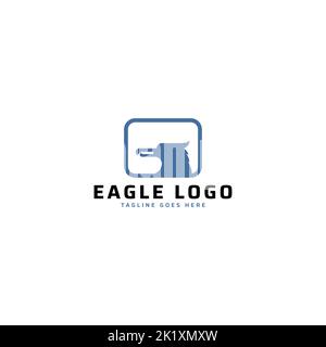 Design semplice con logo Eagle Head. Logo isolato aquila. Formato vettoriale. Illustrazione Vettoriale