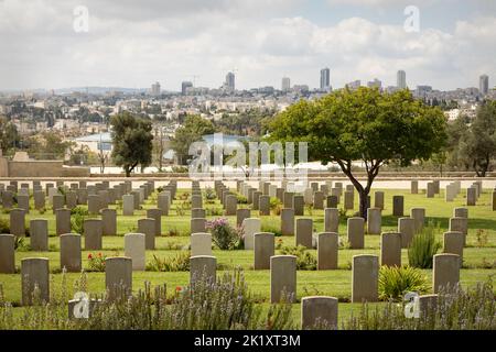 Cimitero di guerra britannico sul monte scopus, Gerusalemme, Israele. Foto Stock