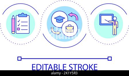 Formazione per lo sviluppo della carriera ciclo di concetto icona Illustrazione Vettoriale