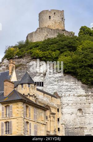 Chateau de la Roche Guyon in Normandia Francia Foto Stock